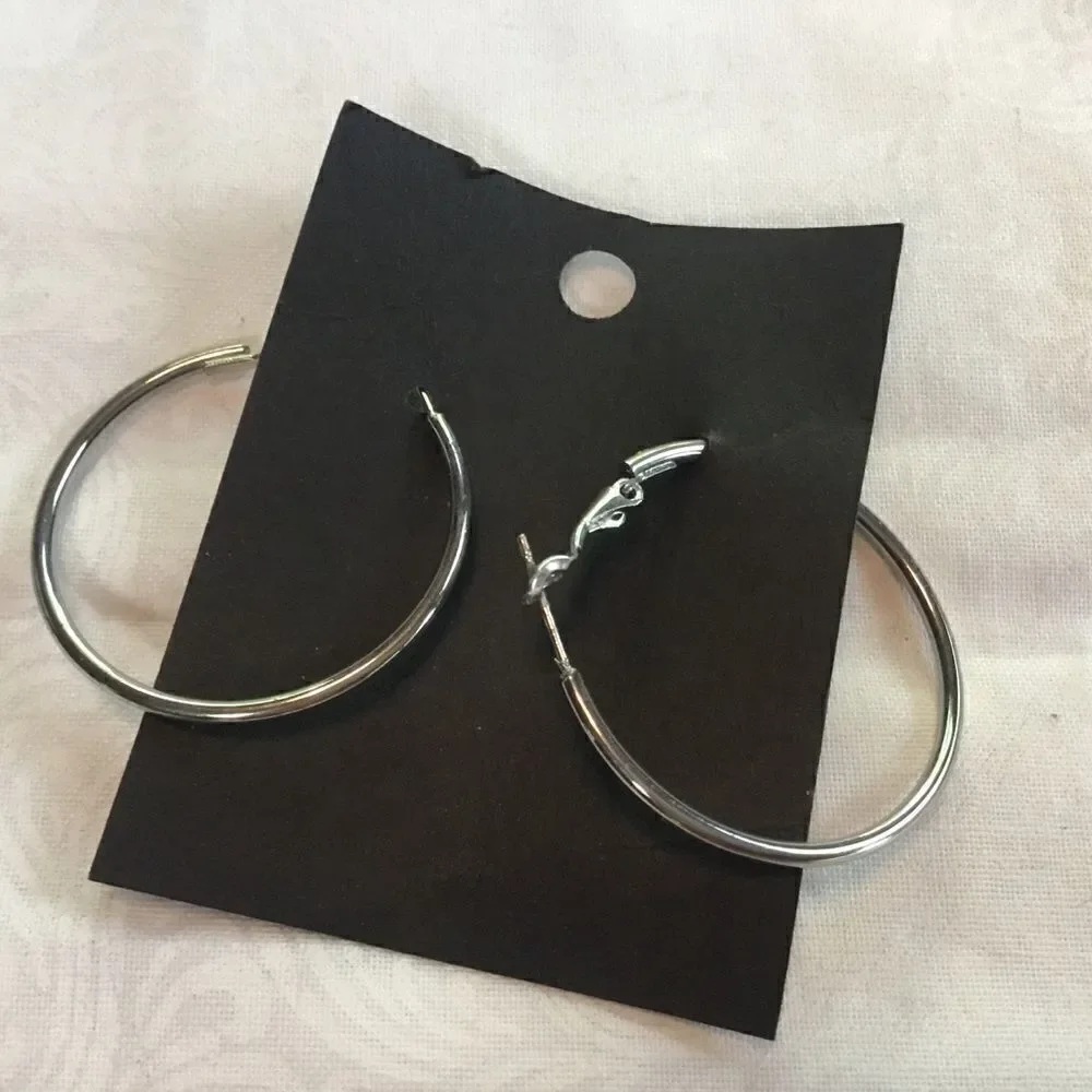 Silvertone Hoop Earrings